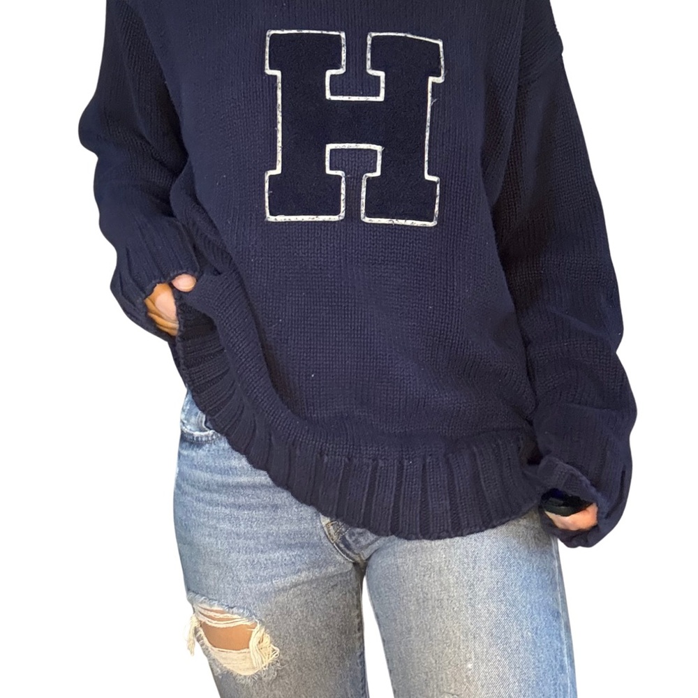 Tommy Hilfiger Dark Blue Sweater with Bold H - Picture 2 of 3